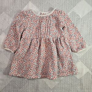 Just One You Girl's 18 Mo White Pink Floral Jersey Long Sleeve Dress